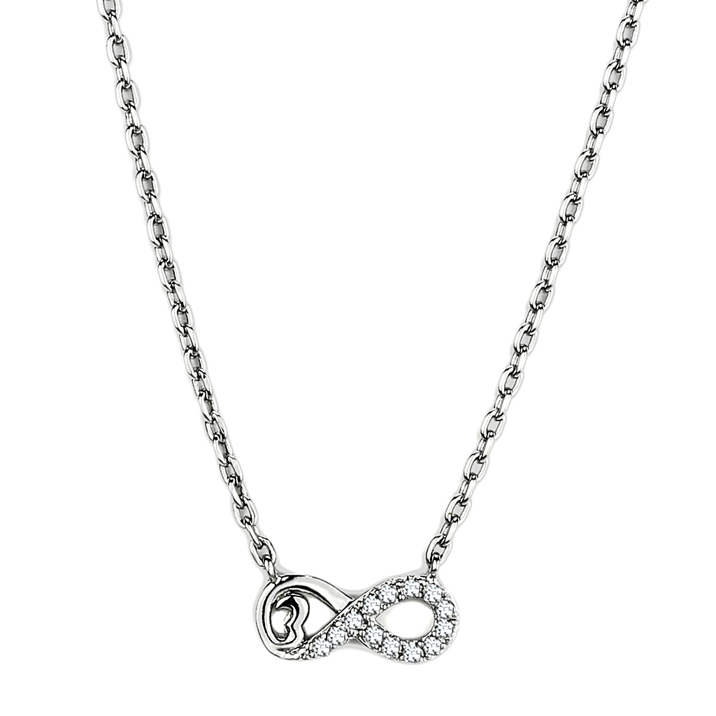 TK2885 - Stainless Steel Necklace High polished (no plating) Women AAA Grade CZ Clear