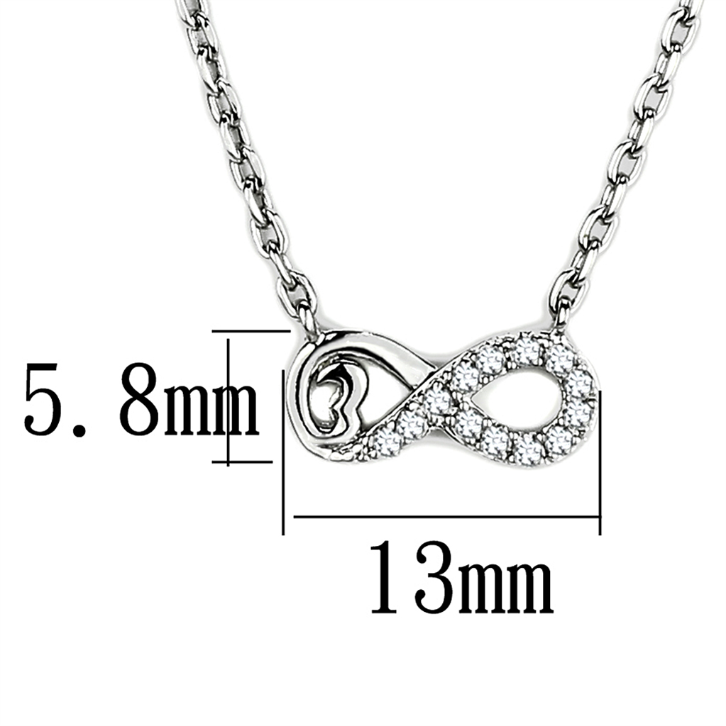 TK2885 - Stainless Steel Necklace High polished (no plating) Women AAA Grade CZ Clear