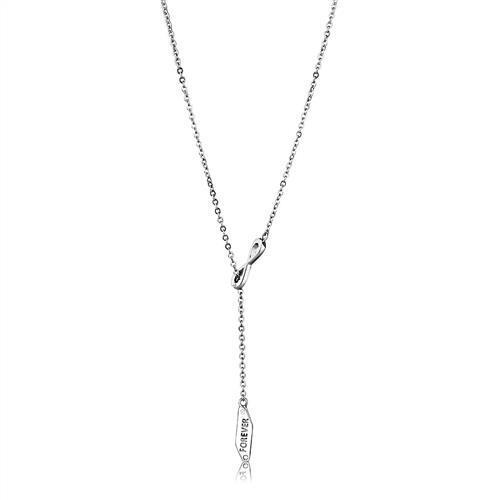 TK2894 - Stainless Steel Necklace High polished (no plating) Women Top Grade Crystal Clear