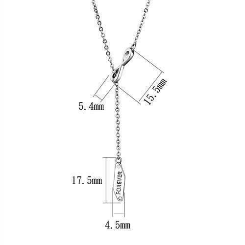 TK2894 - Stainless Steel Necklace High polished (no plating) Women Top Grade Crystal Clear