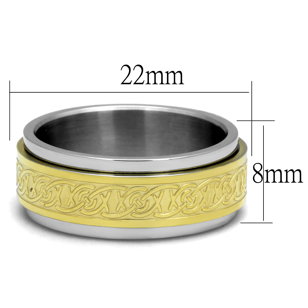 TK2939 - Stainless Steel Ring Two-Tone IP Gold (Ion Plating) Men No Stone No Stone