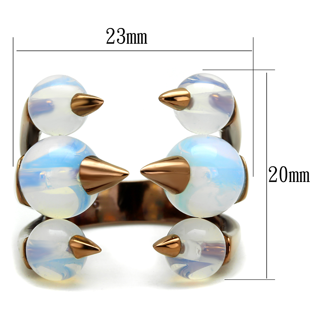 TK2992 - Stainless Steel Ring IP Coffee light Women Synthetic White