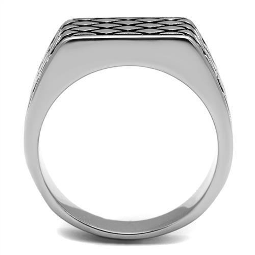 TK3009 - Stainless Steel Ring High polished (no plating) Men Epoxy Jet