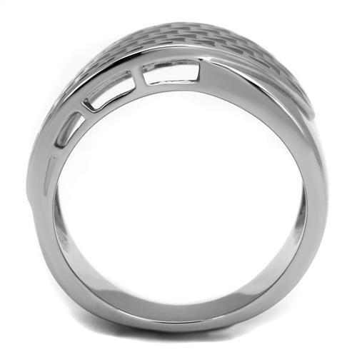 TK3010 - Stainless Steel Ring High polished (no plating) Women Epoxy Jet