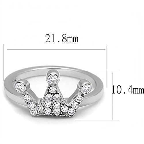 TK3024 - Stainless Steel Ring High polished (no plating) Women AAA Grade CZ Clear