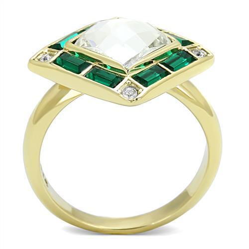 TK3036 - Stainless Steel Ring IP Gold(Ion Plating) Women Synthetic Clear