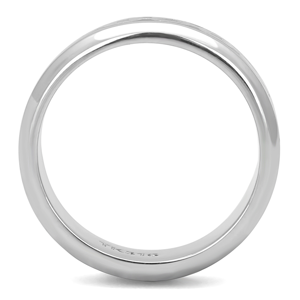 TK3061 - Stainless Steel Ring High polished (no plating) Women Epoxy Jet