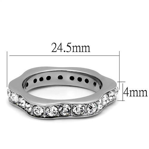 TK3106 - Stainless Steel Ring High polished (no plating) Women Top Grade Crystal Clear