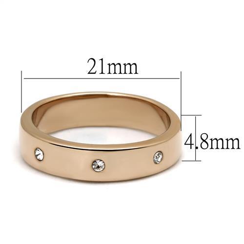 TK3107 - Stainless Steel Ring IP Rose Gold(Ion Plating) Women Top Grade Crystal Clear