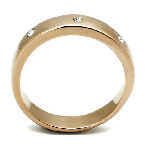 TK3107 - Stainless Steel Ring IP Rose Gold(Ion Plating) Women Top Grade Crystal Clear