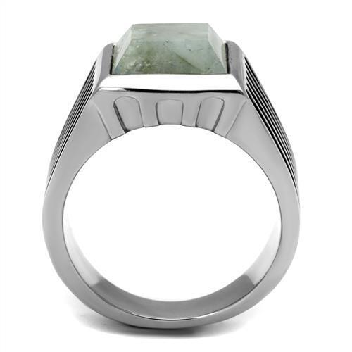 TK3113 - Stainless Steel Ring High polished (no plating) Men Synthetic Gray