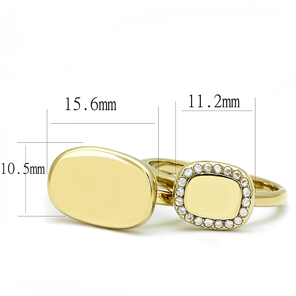 TK3121 - Stainless Steel Ring IP Gold(Ion Plating) Women AAA Grade CZ Clear