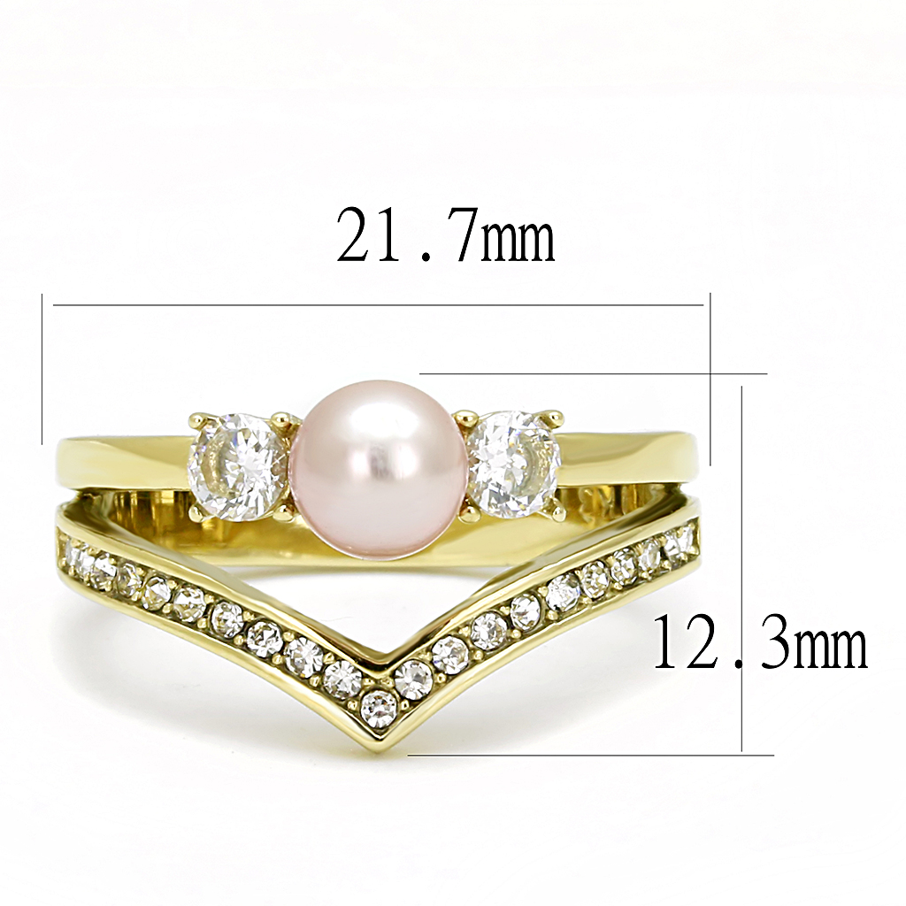 TK3126 - Stainless Steel Ring IP Gold(Ion Plating) Women Synthetic Rose