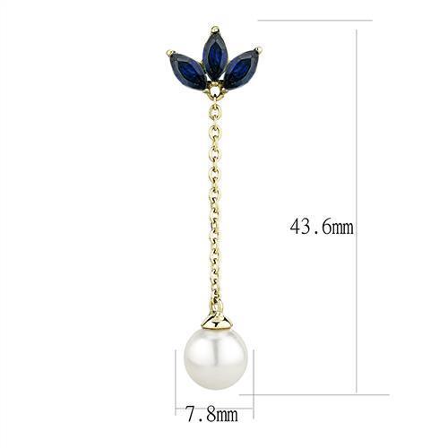 TK3150 - Stainless Steel Earrings IP Gold(Ion Plating) Women Synthetic White