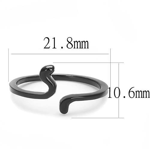 TK3164 - Stainless Steel Ring IP Black(Ion Plating) Women No Stone No Stone