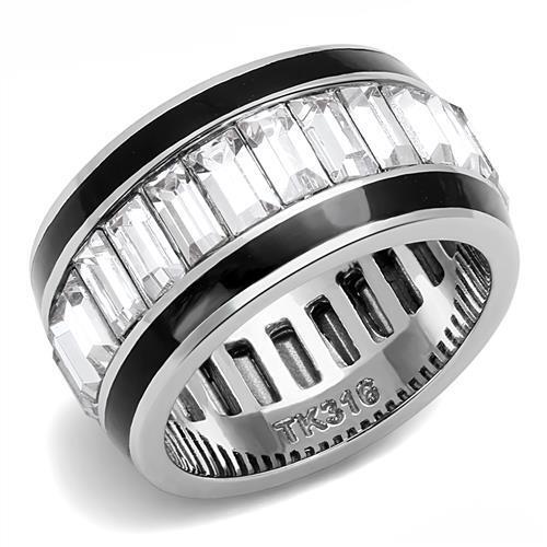 TK3173 - Stainless Steel Ring High polished (no plating) Women Top Grade Crystal Clear