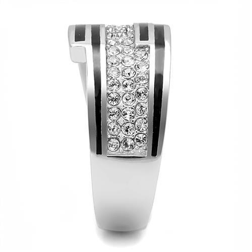 TK3174 - Stainless Steel Ring High polished (no plating) Women Top Grade Crystal Clear