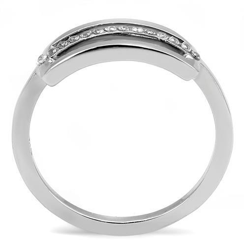 TK3177 - Stainless Steel Ring High polished (no plating) Women AAA Grade CZ Clear