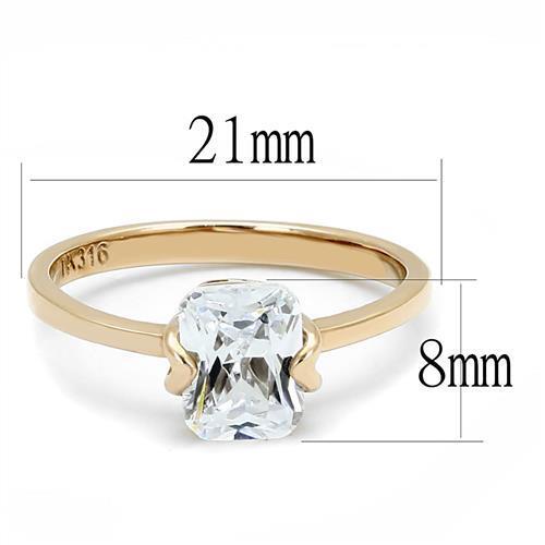 TK3179 - Stainless Steel Ring IP Rose Gold(Ion Plating) Women AAA Grade CZ Clear