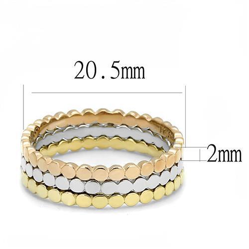 TK3180 - Stainless Steel Ring IP Gold & IP Rose Gold (Ion Plating) Women No Stone No Stone