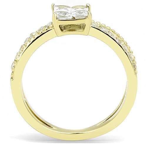 TK3181 - Stainless Steel Ring IP Gold(Ion Plating) Women AAA Grade CZ Clear