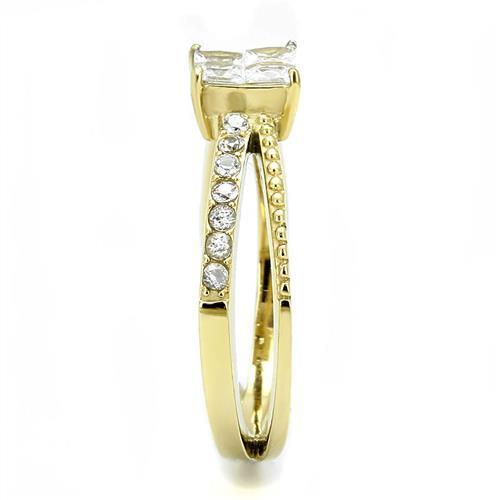 TK3181 - Stainless Steel Ring IP Gold(Ion Plating) Women AAA Grade CZ Clear