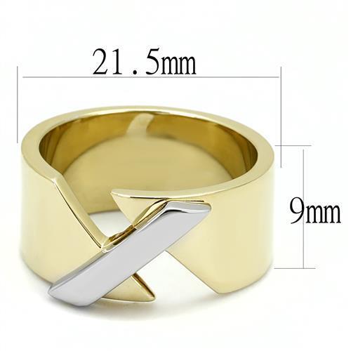 TK3184 - Stainless Steel Ring Two-Tone IP Gold (Ion Plating) Women No Stone No Stone