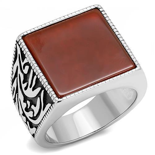 TK3189 - Stainless Steel Ring High polished (no plating) Men Semi-Precious Siam