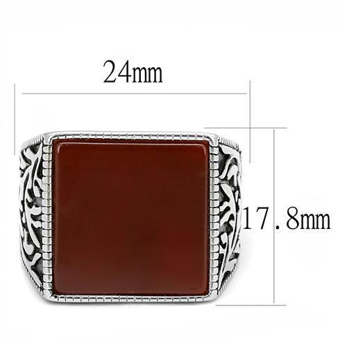 TK3189 - Stainless Steel Ring High polished (no plating) Men Semi-Precious Siam