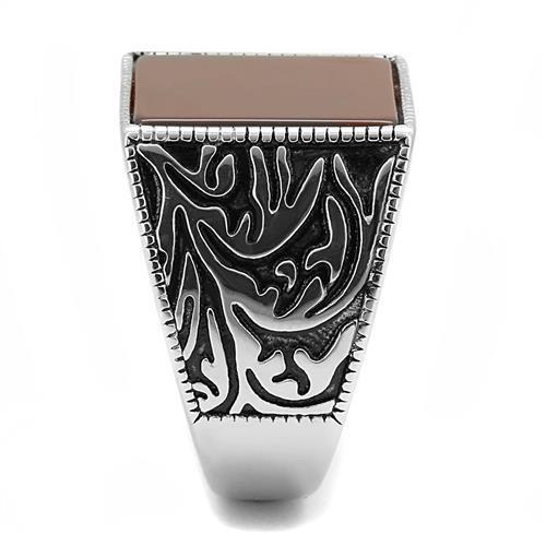 TK3189 - Stainless Steel Ring High polished (no plating) Men Semi-Precious Siam