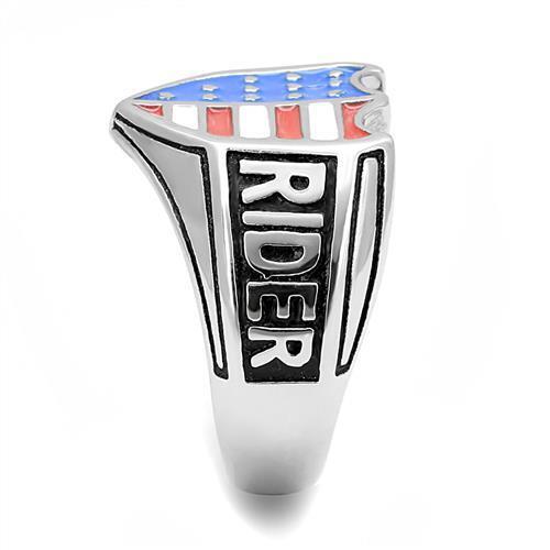 TK3192 - Stainless Steel Ring High polished (no plating) Men Epoxy Multi Color