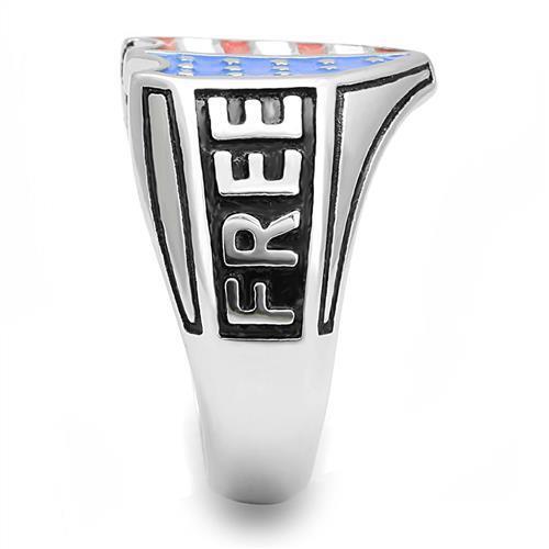 TK3192 - Stainless Steel Ring High polished (no plating) Men Epoxy Multi Color