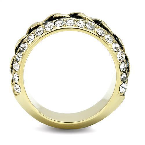 TK3196 - Stainless Steel Ring IP Gold(Ion Plating) Women Top Grade Crystal Clear