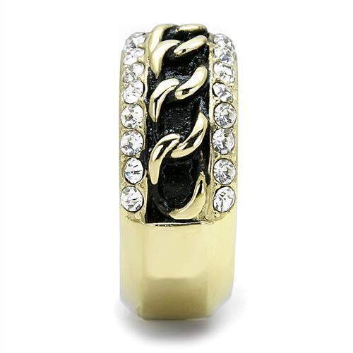 TK3196 - Stainless Steel Ring IP Gold(Ion Plating) Women Top Grade Crystal Clear