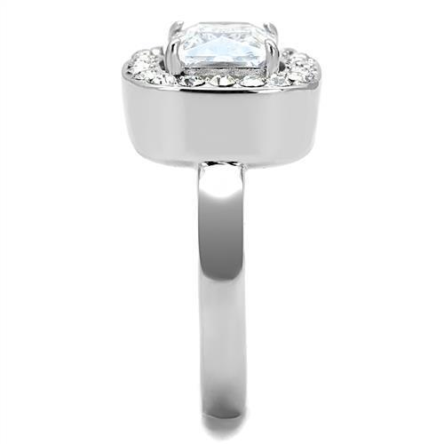 TK3209 - Stainless Steel Ring High polished (no plating) Women AAA Grade CZ Clear