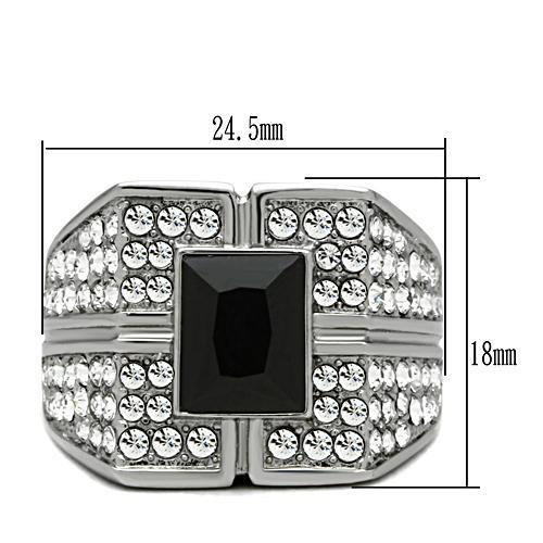 TK320 - Stainless Steel Ring High polished (no plating) Men Synthetic Jet