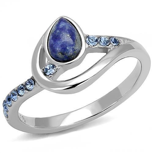 TK3210 - Stainless Steel Ring High polished (no plating) Women Semi-Precious Montana