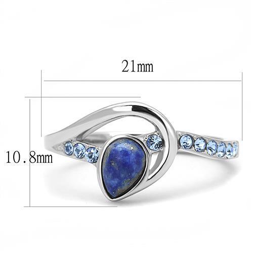 TK3210 - Stainless Steel Ring High polished (no plating) Women Semi-Precious Montana