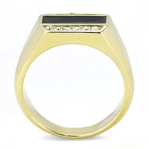 TK3222 - Stainless Steel Ring IP Gold(Ion Plating) Men AAA Grade CZ Clear