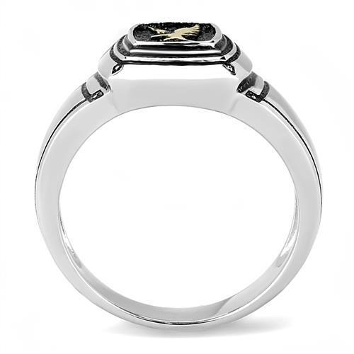 TK3226 - Stainless Steel Ring Two-Tone IP Gold (Ion Plating) Men Epoxy Jet