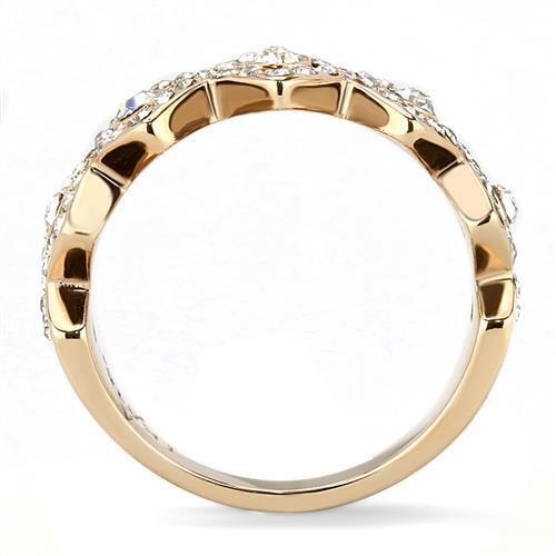 TK3237 - Stainless Steel Ring IP Rose Gold(Ion Plating) Women Top Grade Crystal Clear