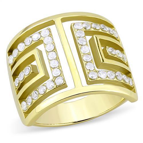 TK3238 - Stainless Steel Ring IP Gold(Ion Plating) Women AAA Grade CZ Clear