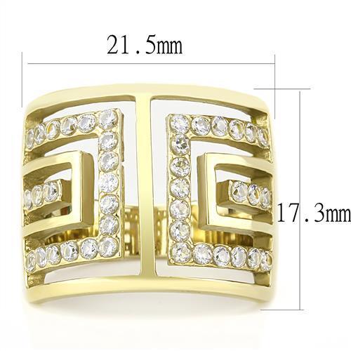 TK3238 - Stainless Steel Ring IP Gold(Ion Plating) Women AAA Grade CZ Clear