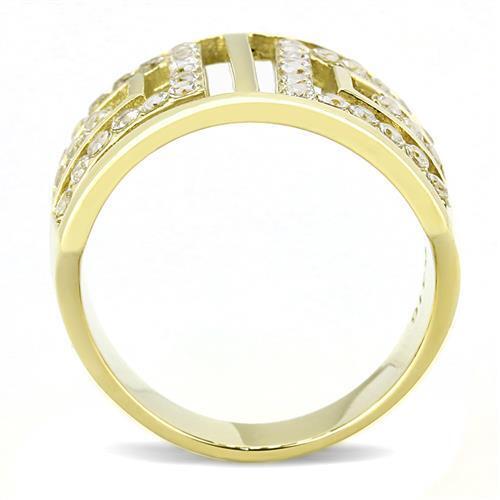 TK3238 - Stainless Steel Ring IP Gold(Ion Plating) Women AAA Grade CZ Clear