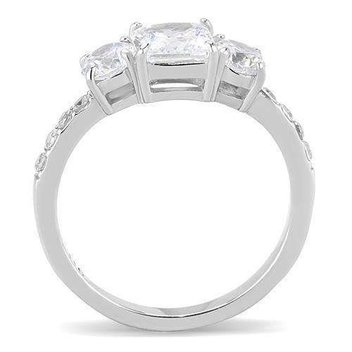 TK3246 - Stainless Steel Ring High polished (no plating) Women AAA Grade CZ Clear