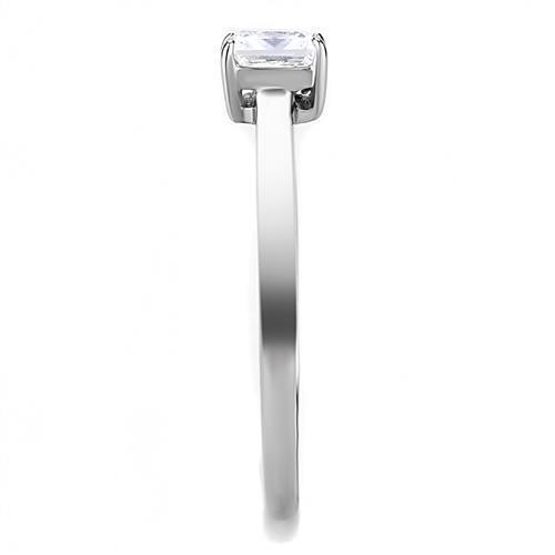 TK3250 - Stainless Steel Ring High polished (no plating) Women AAA Grade CZ Clear