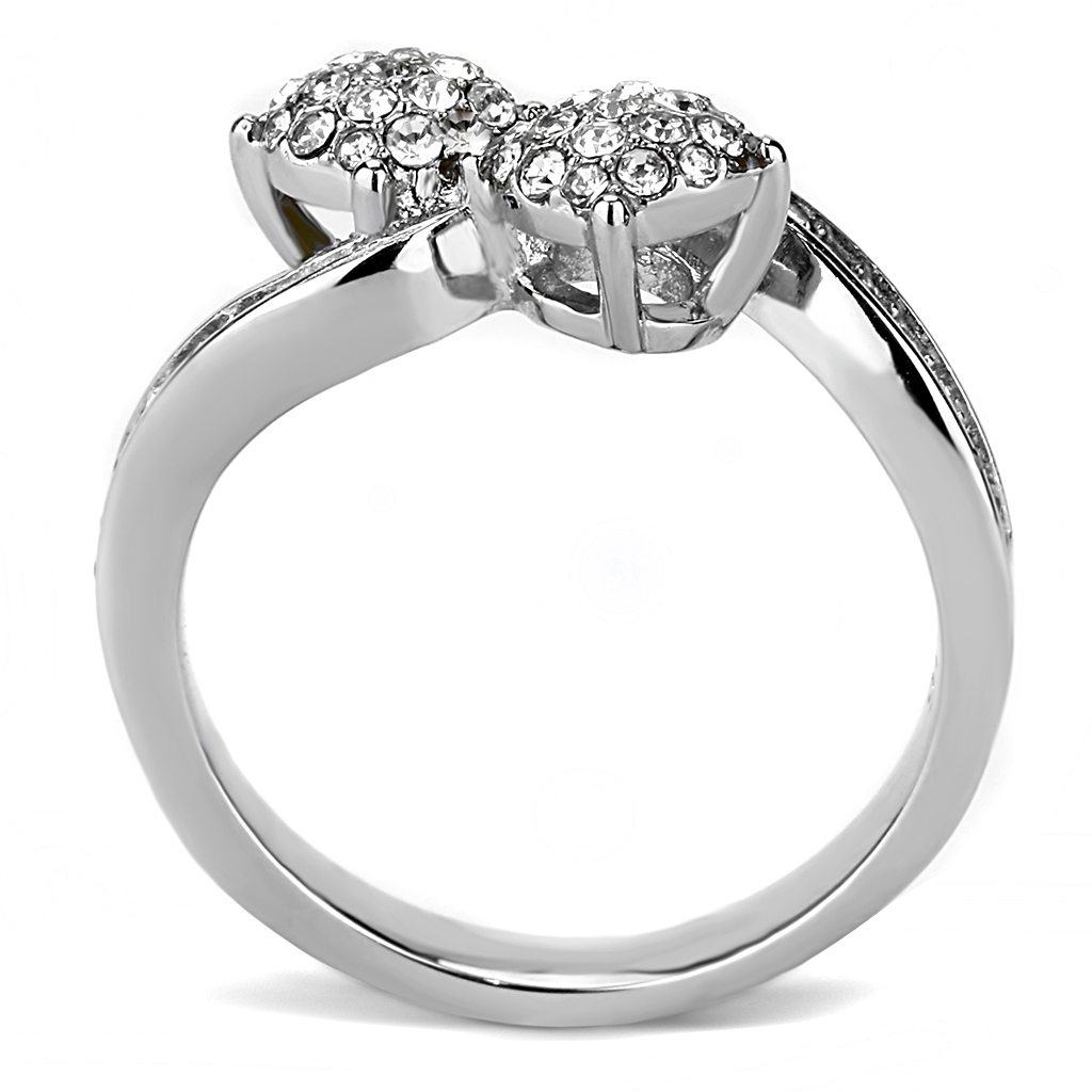 TK3255 - Stainless Steel Ring High polished (no plating) Women Top Grade Crystal Clear