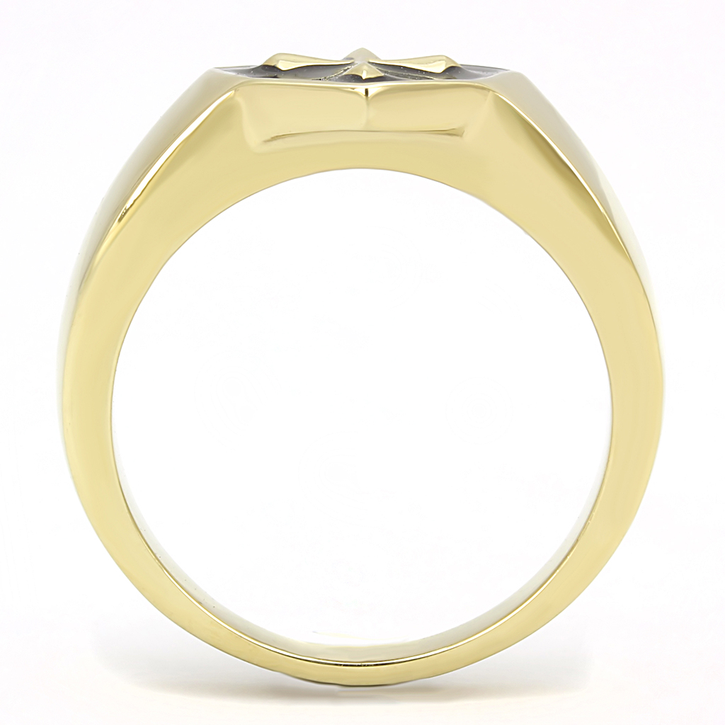 TK3268 - Stainless Steel Ring IP Gold(Ion Plating) Men Epoxy Jet