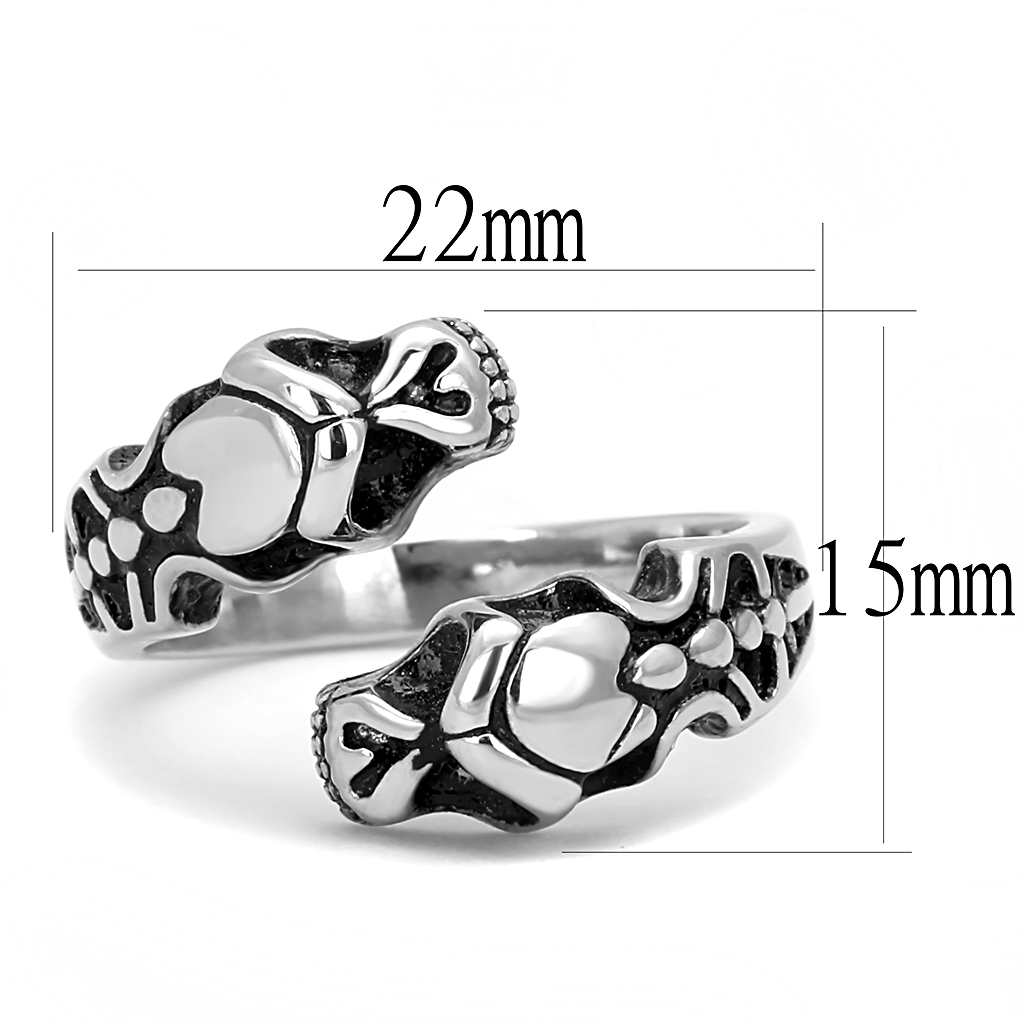 TK3276 - Stainless Steel Ring High polished (no plating) Men Epoxy Jet