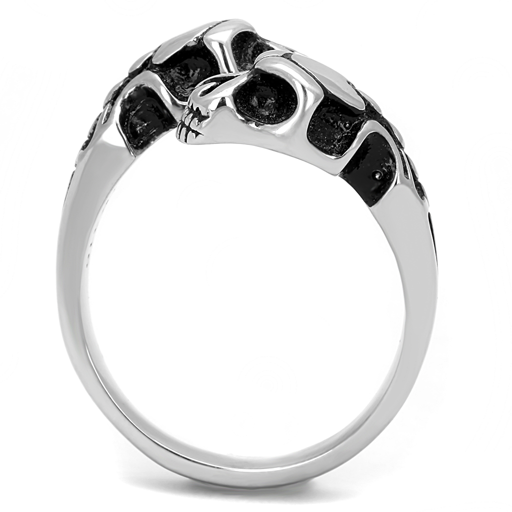 TK3276 - Stainless Steel Ring High polished (no plating) Men Epoxy Jet